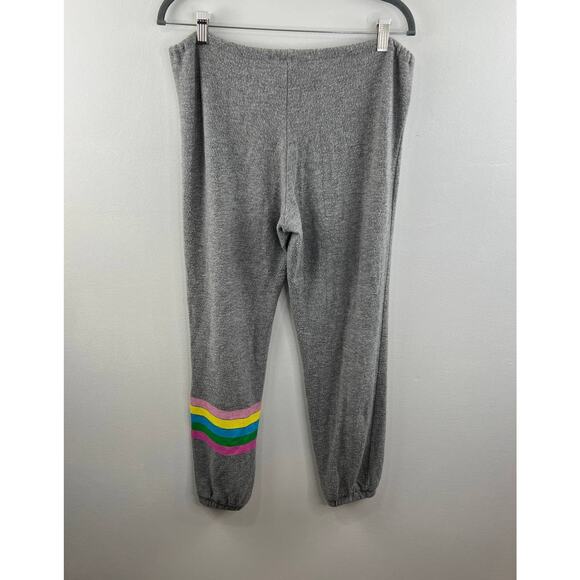 CHASER Gray Elastic Drawstring Waist Pull On Casual Cropped Joggers Sz M Medium - Picture 3 of 7